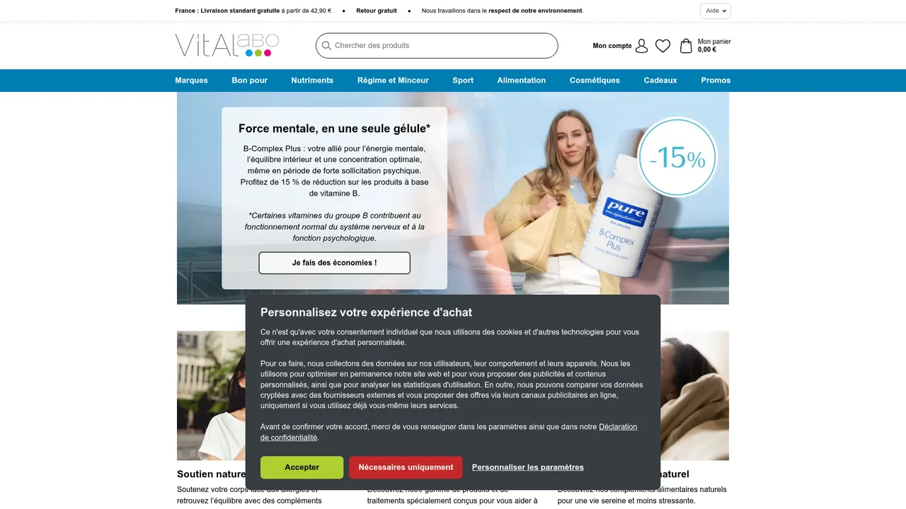 Aperçu du site www.vitalabo.fr
