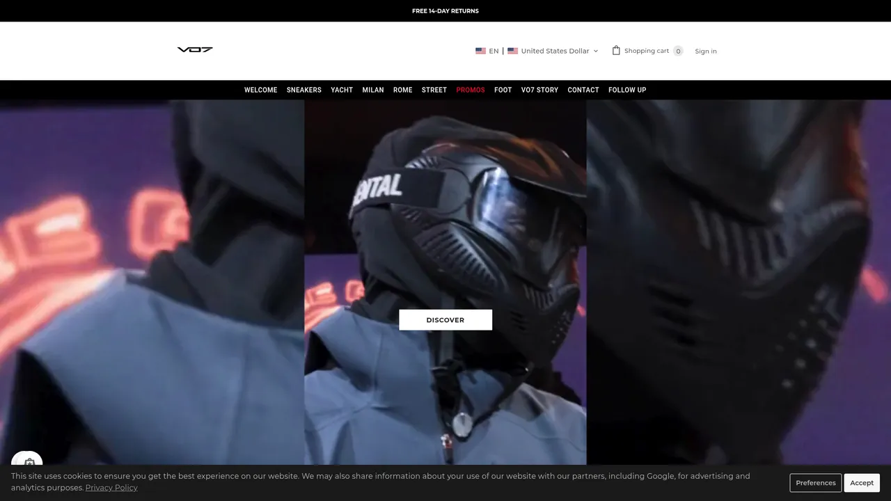 Screenshot de www.vo7.com