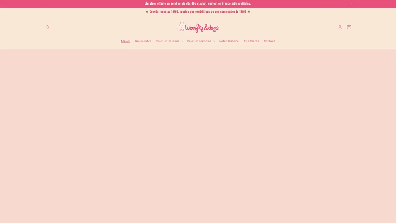 Screenshot de www.woofkyanddogs.fr