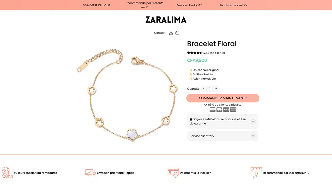 Screenshot de www.zaralima.com