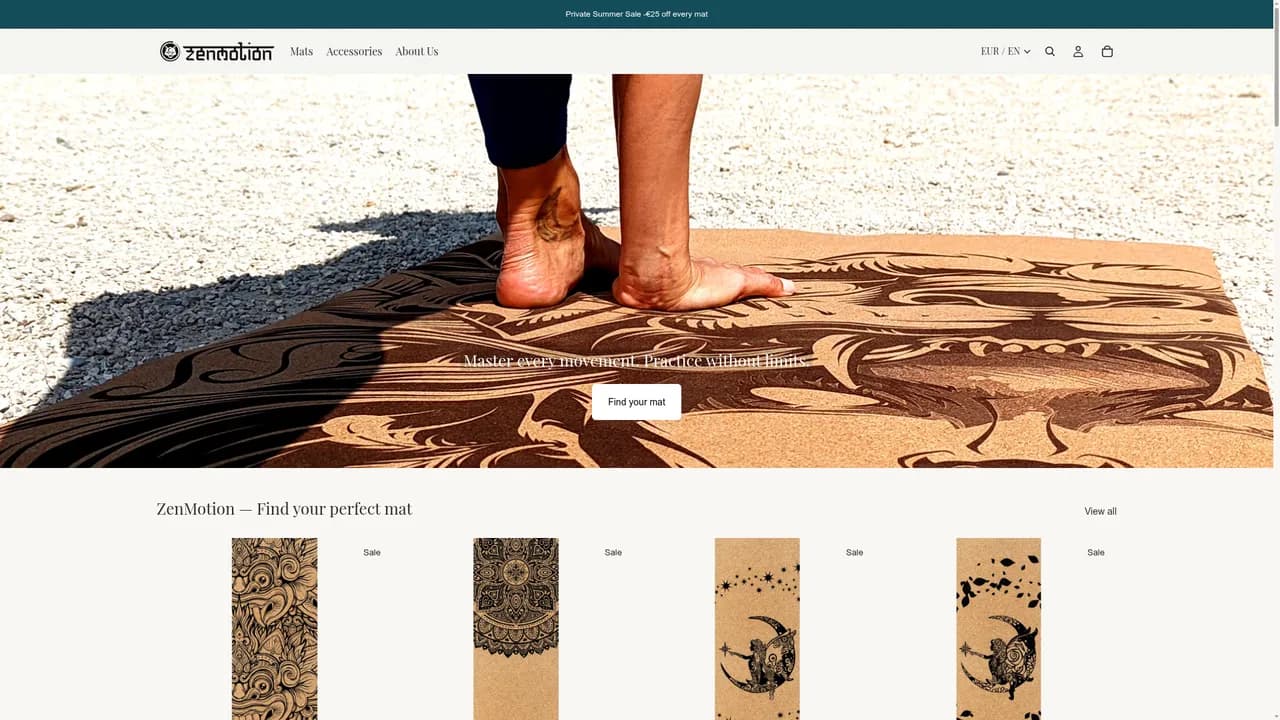 Screenshot de www.zenmotion.yoga