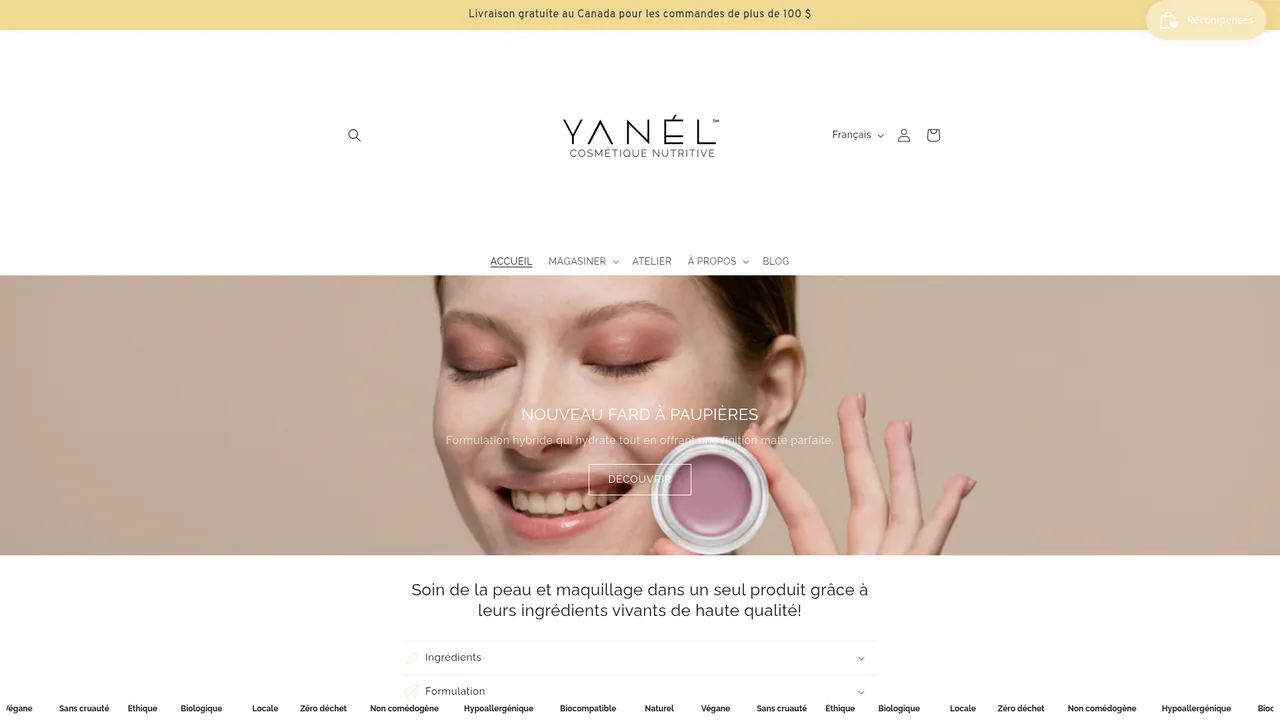 Screenshot de Yanél Cosmétique Nutritive