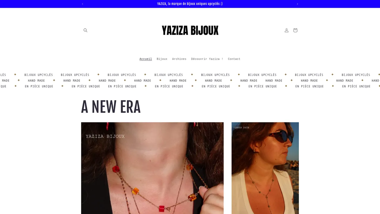 Screenshot de yazizabijoux.fr
