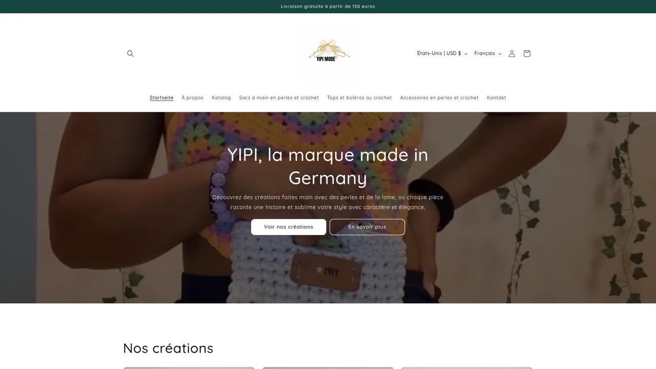 Screenshot de yipimode.com