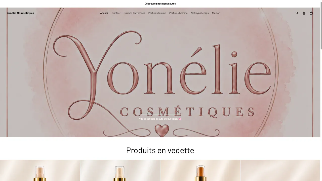 Screenshot de yoneliecosmetiques.com