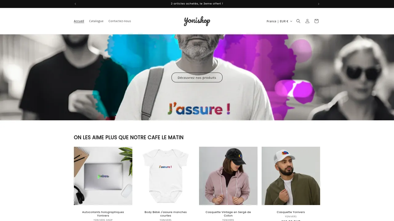 Aperçu du site Yonishop