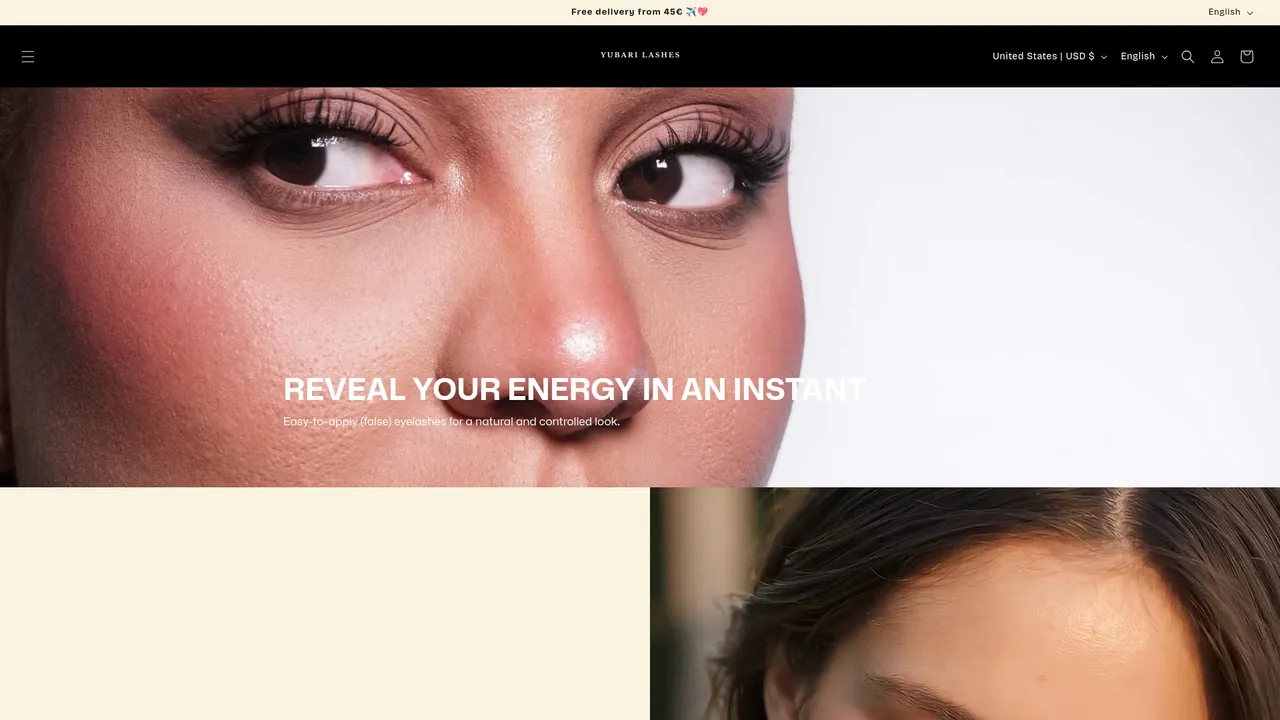 Screenshot de yubari-lashes.com