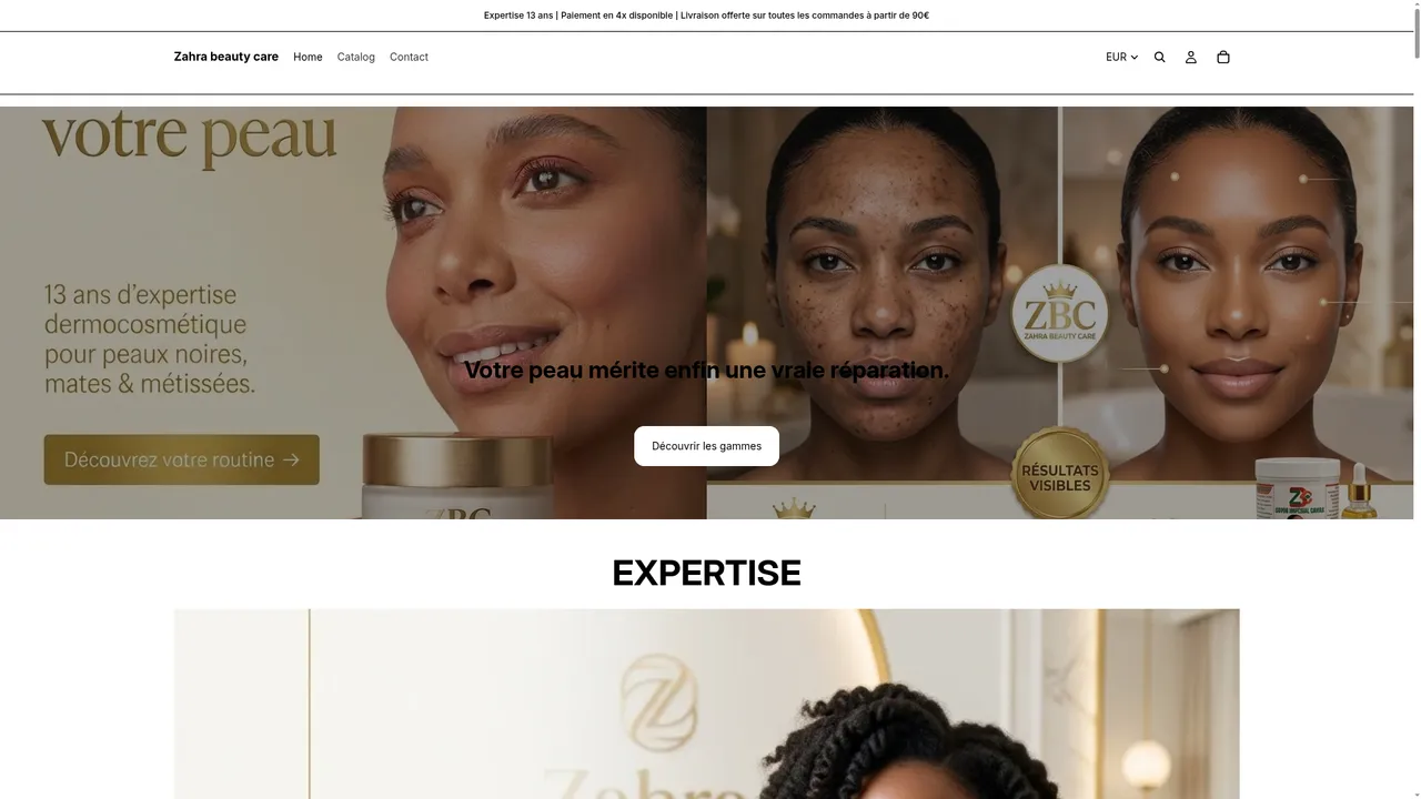Screenshot de Zahra beauty care