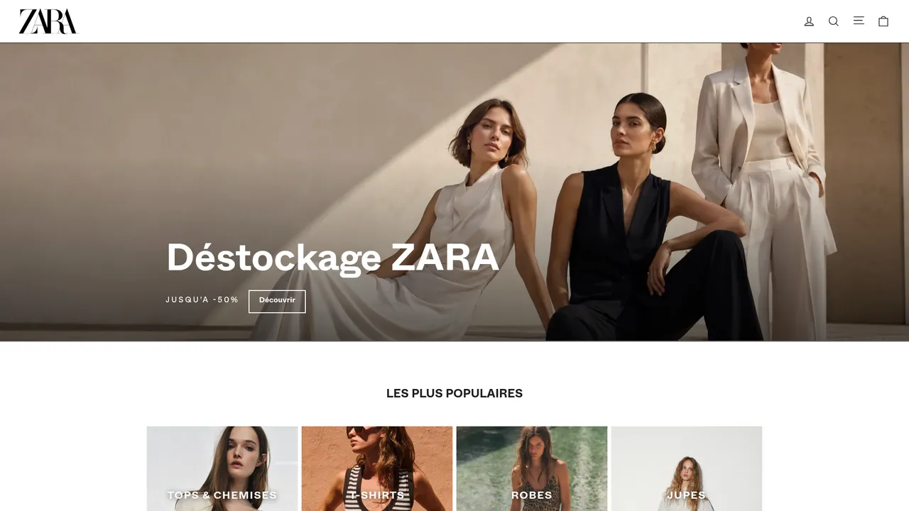 Screenshot de Zara Destock