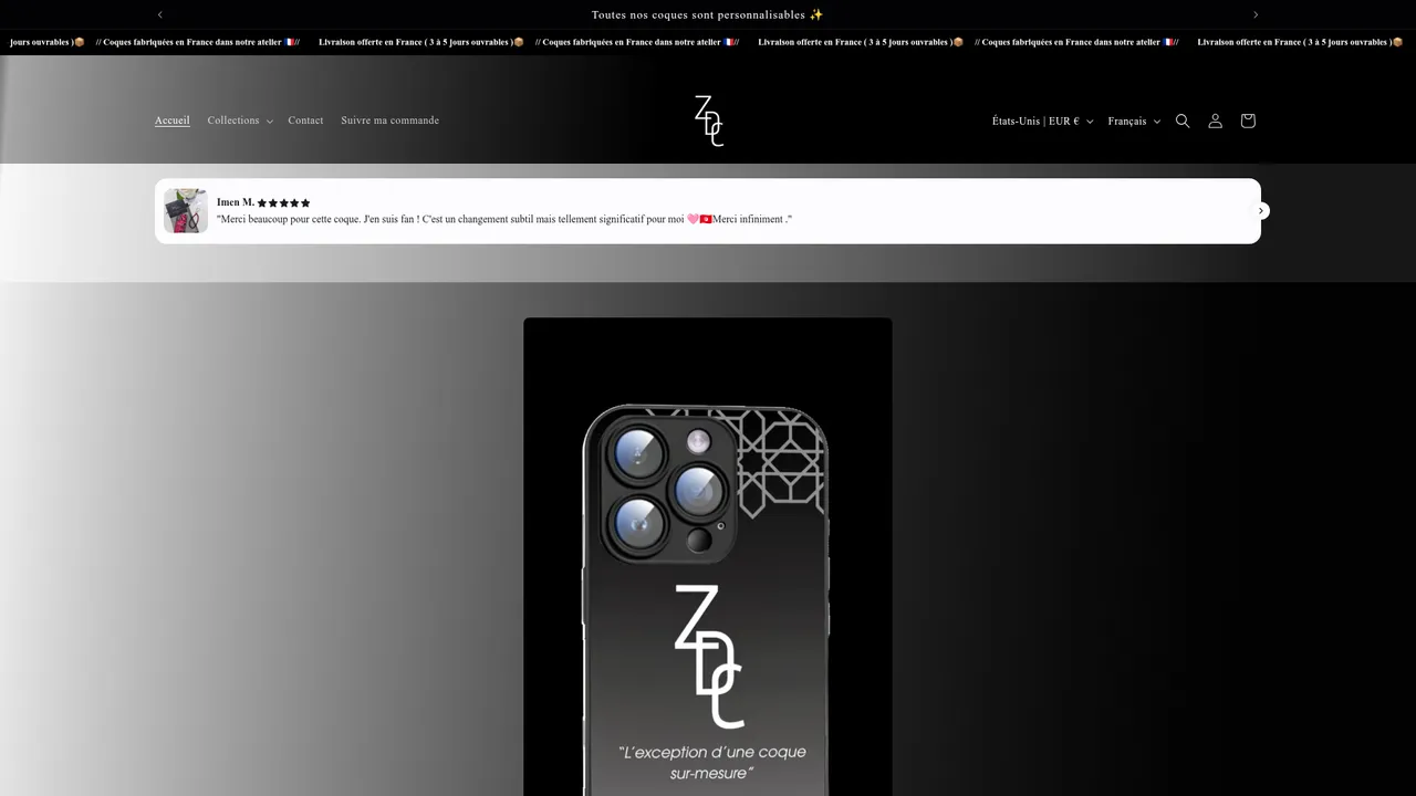 Screenshot de zayda-creation.com
