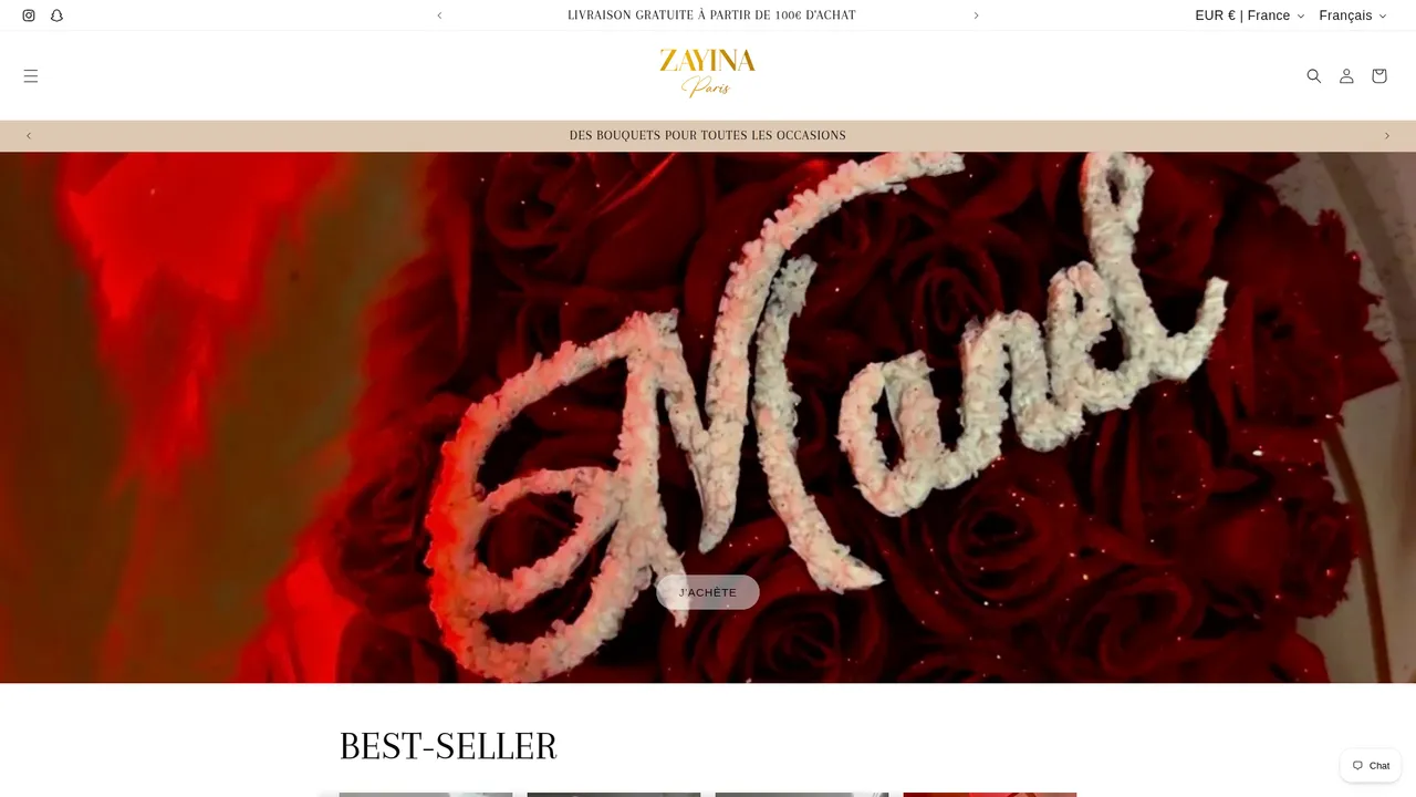 Screenshot de zayina.paris