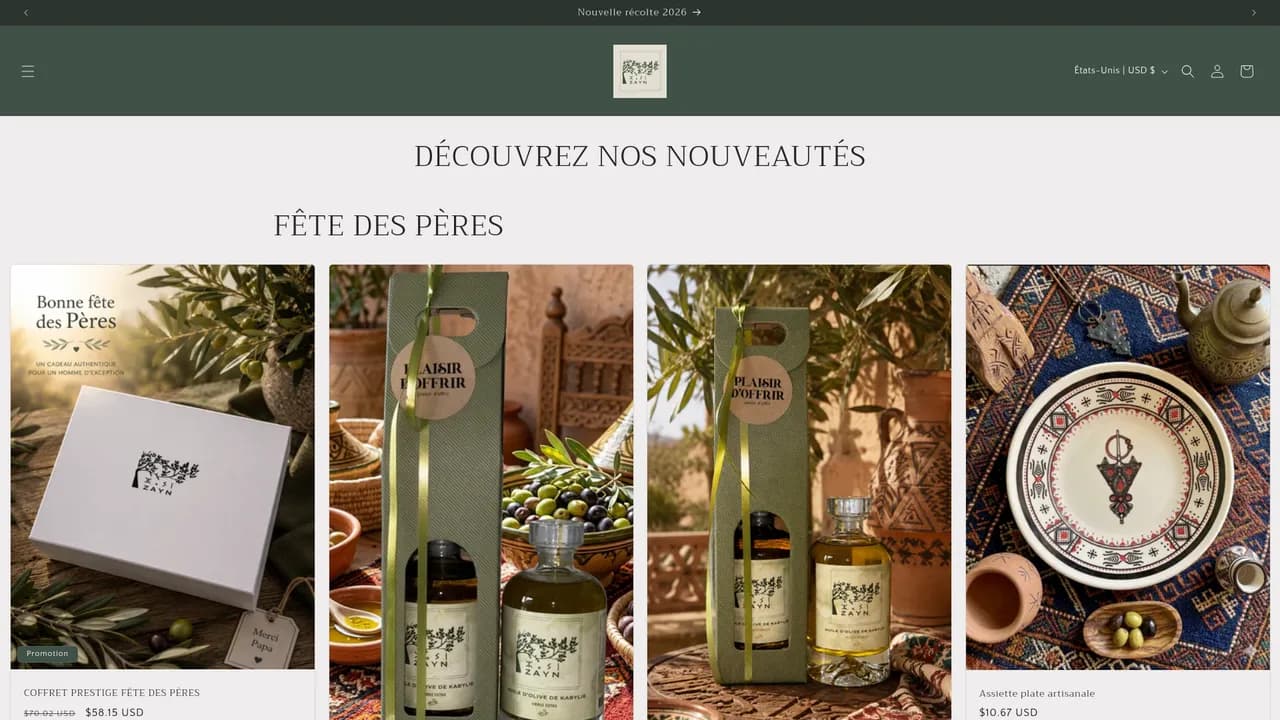 Screenshot de zaynconcept.com