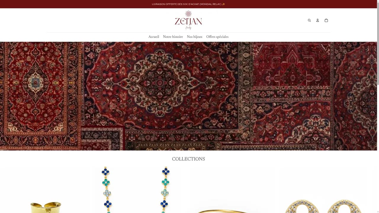 Screenshot de zeijanjewelry.com