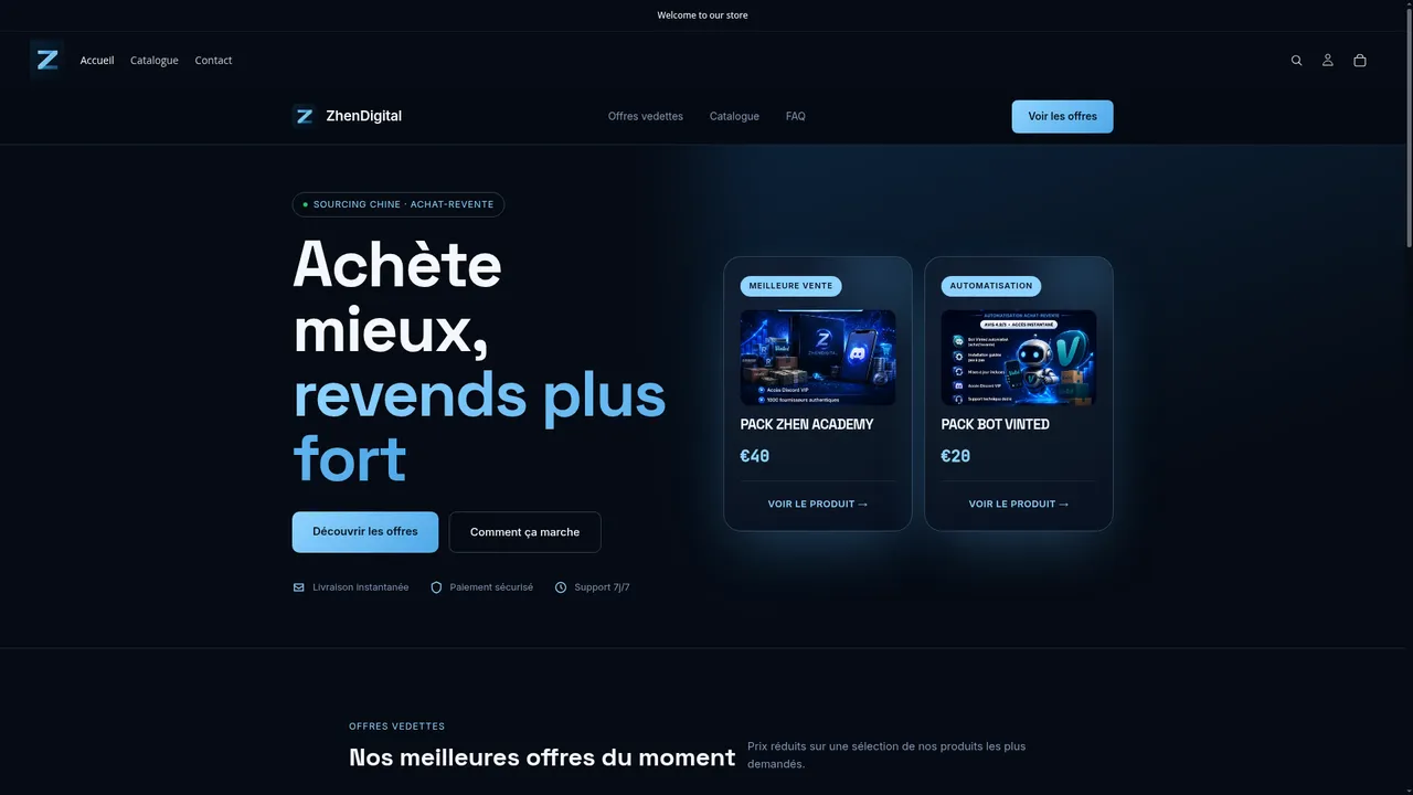 Screenshot de zhendigital.shop