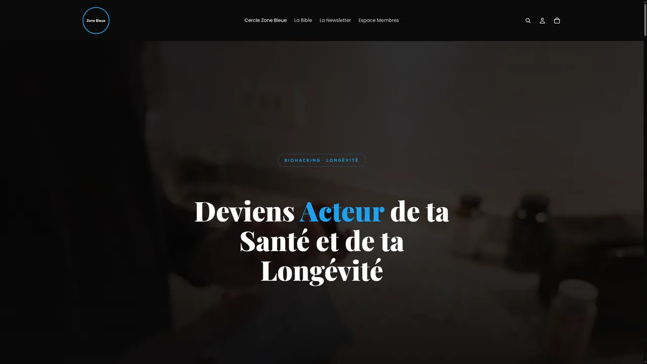 Screenshot de Zone Bleue Biohacking