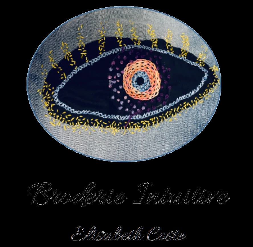Logo De Fil En Aiguille – Broderie Intuitive sur Papier | Œuvres Uniques